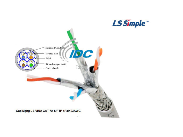 Cáp Mạng LS CAT 7A S/FTP 4Pair 23AWG LSZH 332-1